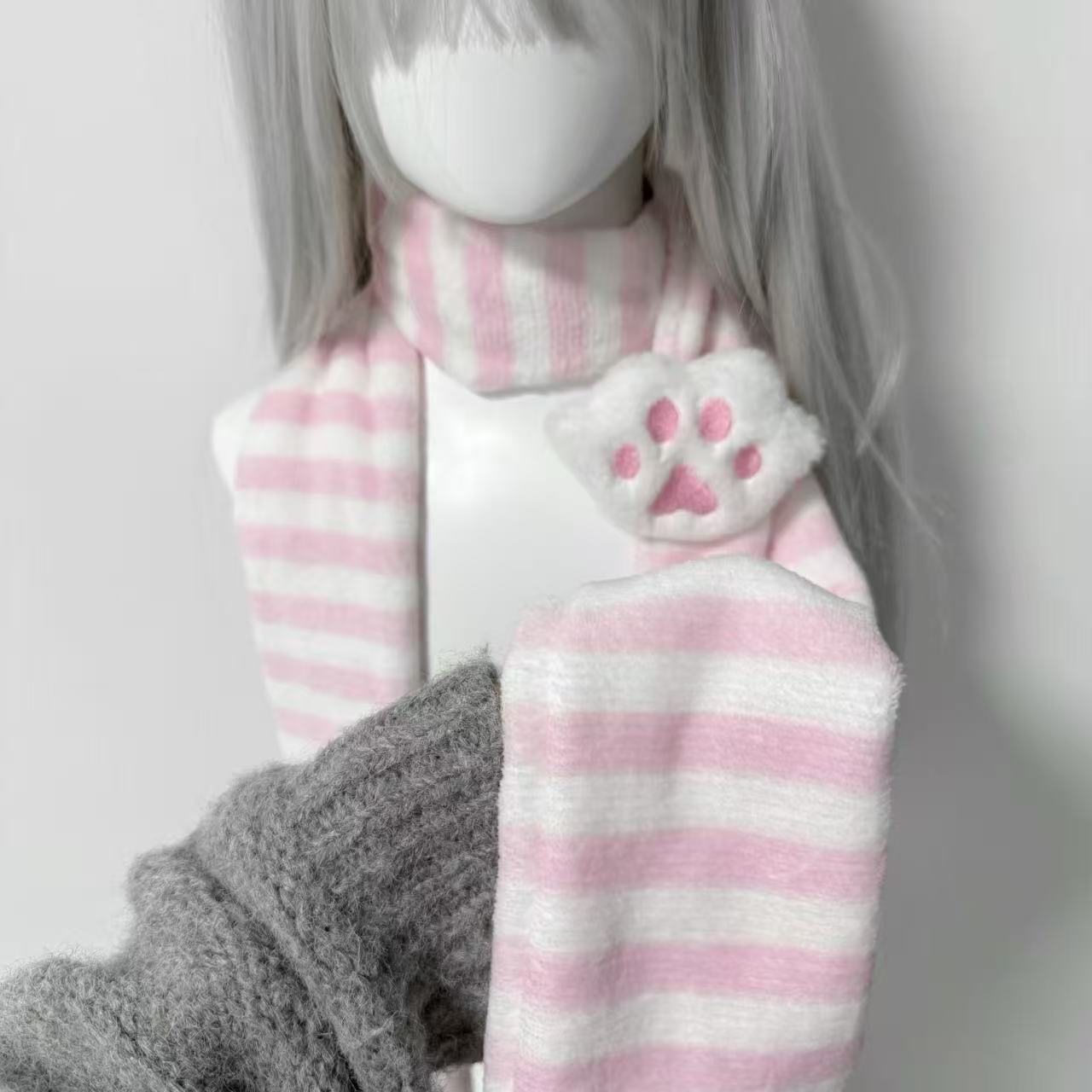 Kawaii Strickschal mit Katzenp – Cat Claw Bark Bewertung und Preis